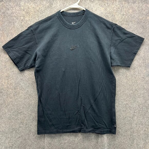 Vintage Nike Shirt Mens Small Black Crewneck Embroidered Logo Swoosh Center Y2K - Picture 1 of 11